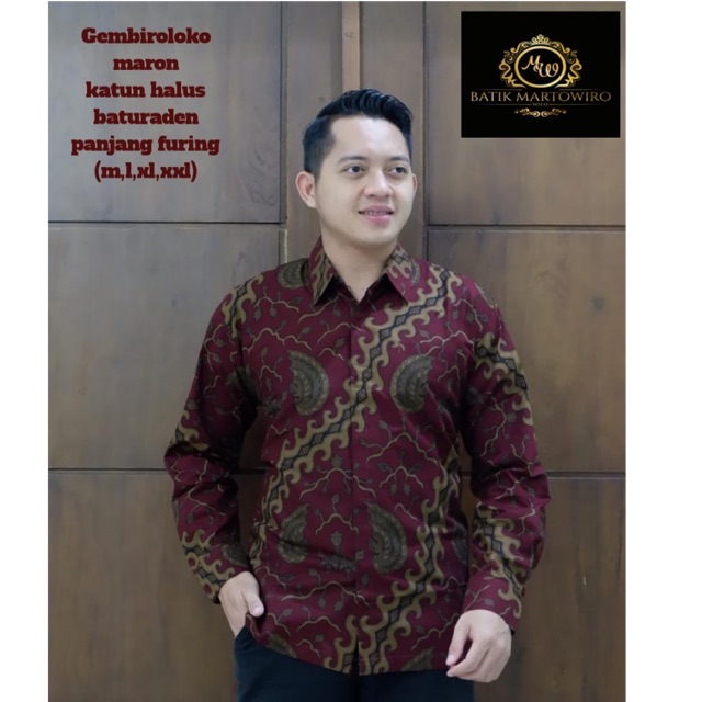 BATIK GEMBIROLOKO MARON FULL FURING KATUN HALUS BATURADEN SIZE M-XXL TERMURAH