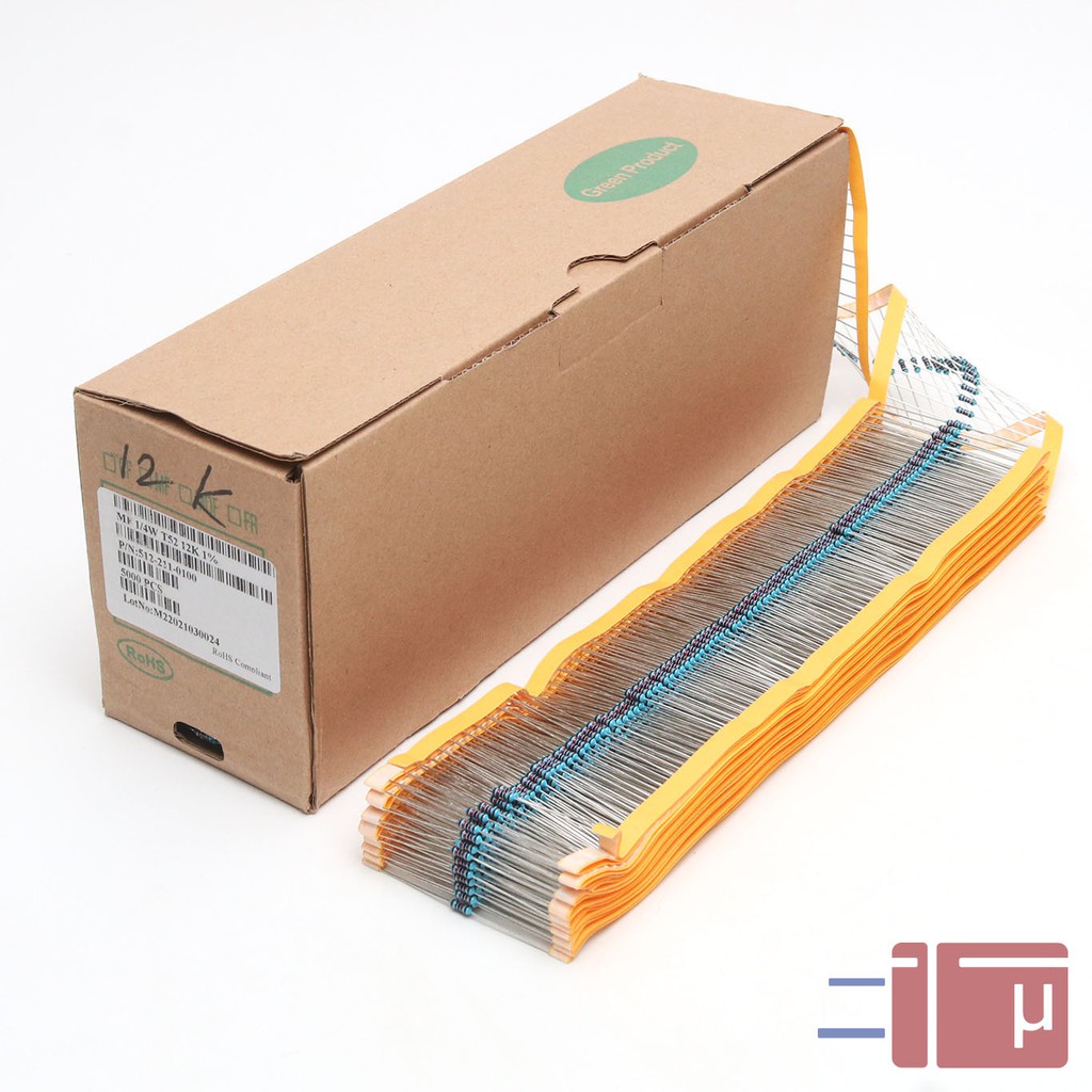 x10 Resistor 12K 1/4W Metal Film 1% Taiwan Kaki Tembaga