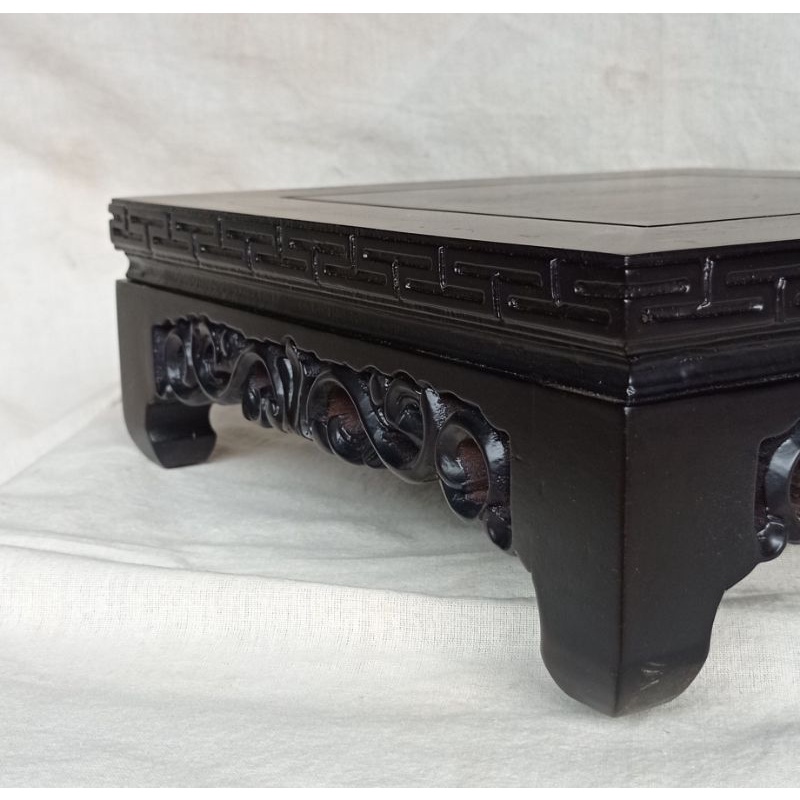 meja bonsai kayu jati warna hitam