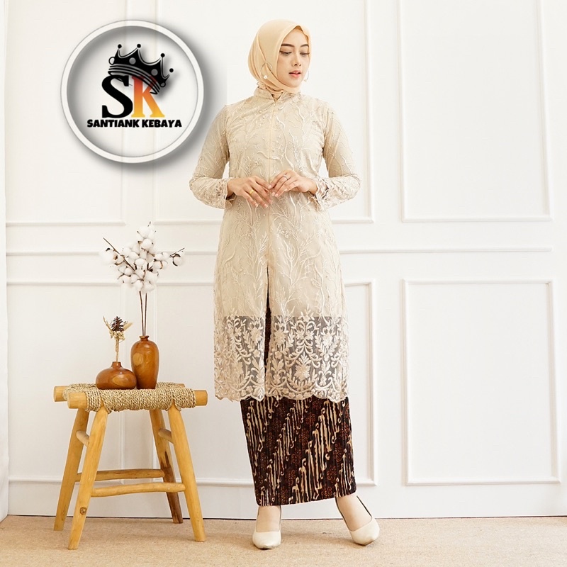 (BEST SELLER) Stelan Kebaya Tunik Busui Set Kebaya Wisuda Kebaya Modern Set Baju Kondangan Tunik Brokat Busui Terbaru