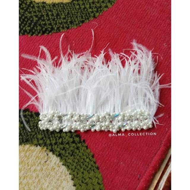 Bulu bahu pengantin hiasan gaun dijual perset isi 2