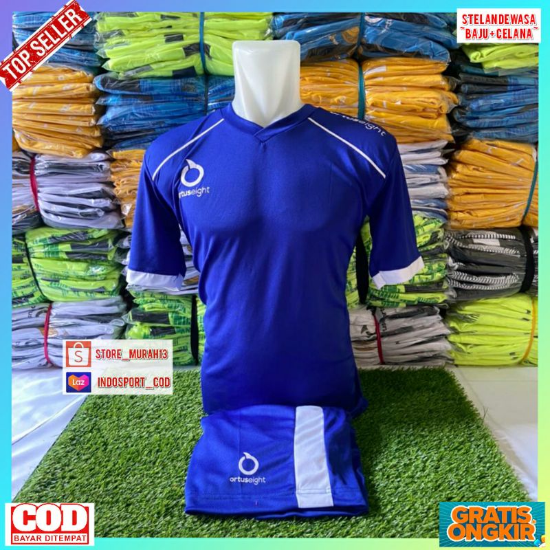 ( TERBARU ) BAJU FUTSAL BIRU / BAJU BOLA BIRU ORTUS / STELAN BOLA SENIOR BIRU ORTUS