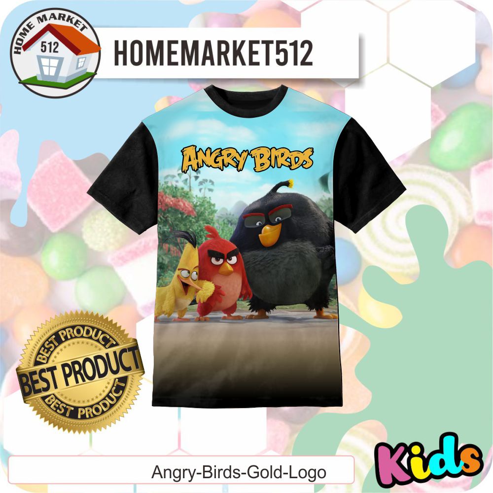 Kaos Anak Angry Birds Gold Logo Kaos Anak Laki-Laki Dan Perempuan | HOMEMARKET512-0