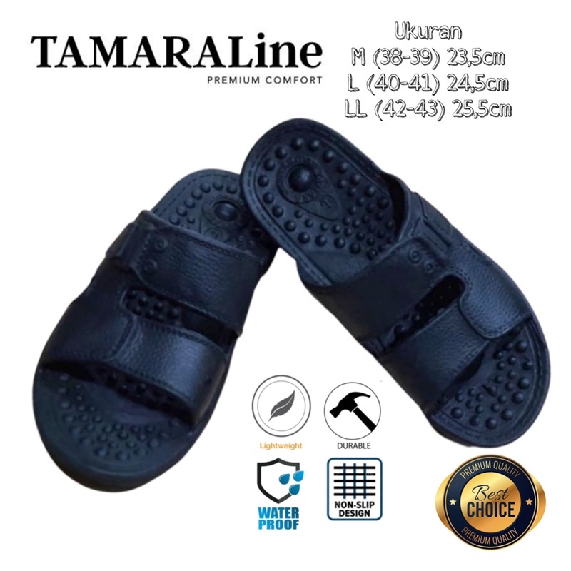 Sandal Selop Slide Slip on Karet Pria Dewasa / Remaja - TAMARALINE 165 / Bahan Premium Lentur Empuk Ringan Kuat Anti Slip Anti Air / Model Sandal Casual Santai Rumah Hotel Outdoor Kamar Mandi Murah Original