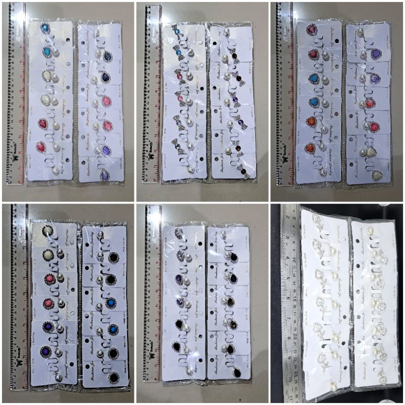 Bros Tuspin Besar Mutiara / Batu / Mata Warna Per Lusin 12pcs Grosir