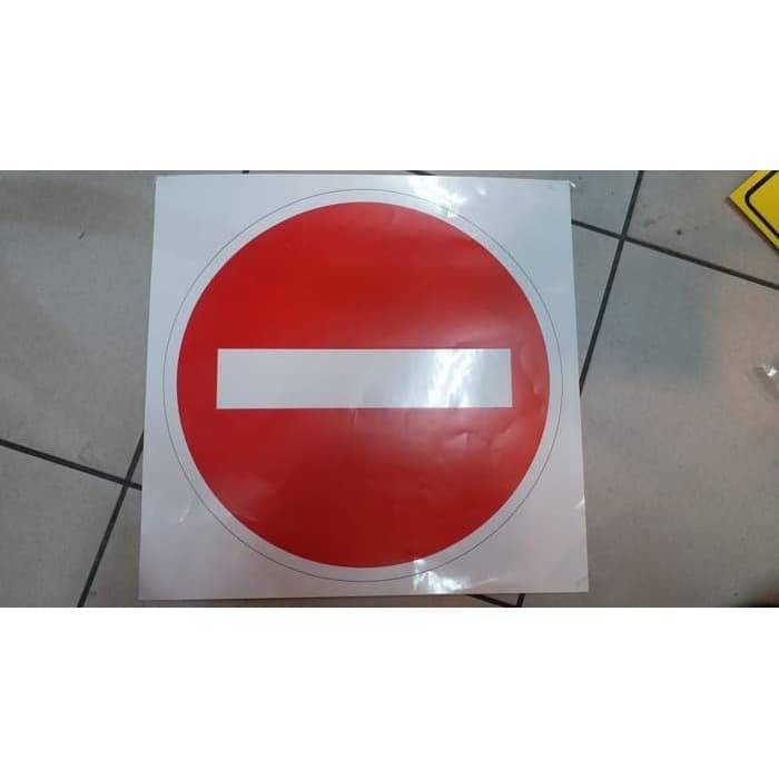 

SIGN LABEL STICKER RAMBU PERBODEN DIM 30X30cm K3 RAMBU JALAN KERJA