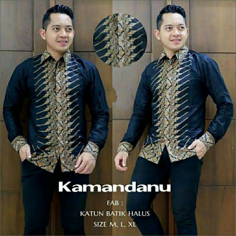 FREE ONGKIR Baju pria Kemeja Batik Pria  Baju Batik Lengan Panjang Mahesa by Batik Kanaya