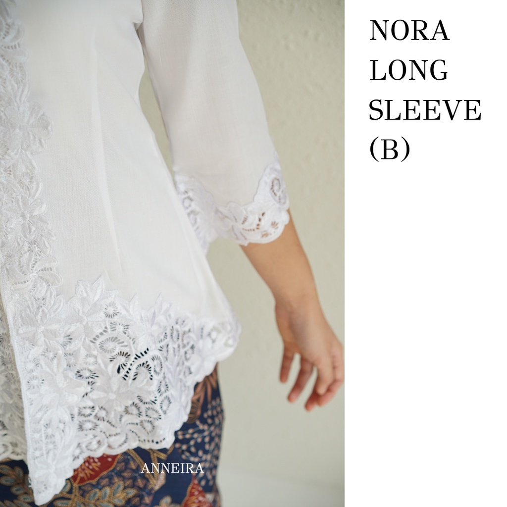 KEBAYA PUTIH MODERN LENGAN PANJANG 3/4 (NORA)