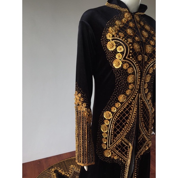 sepasang baju pengantin anjani/kebaya pengantin bludru ( free selop)