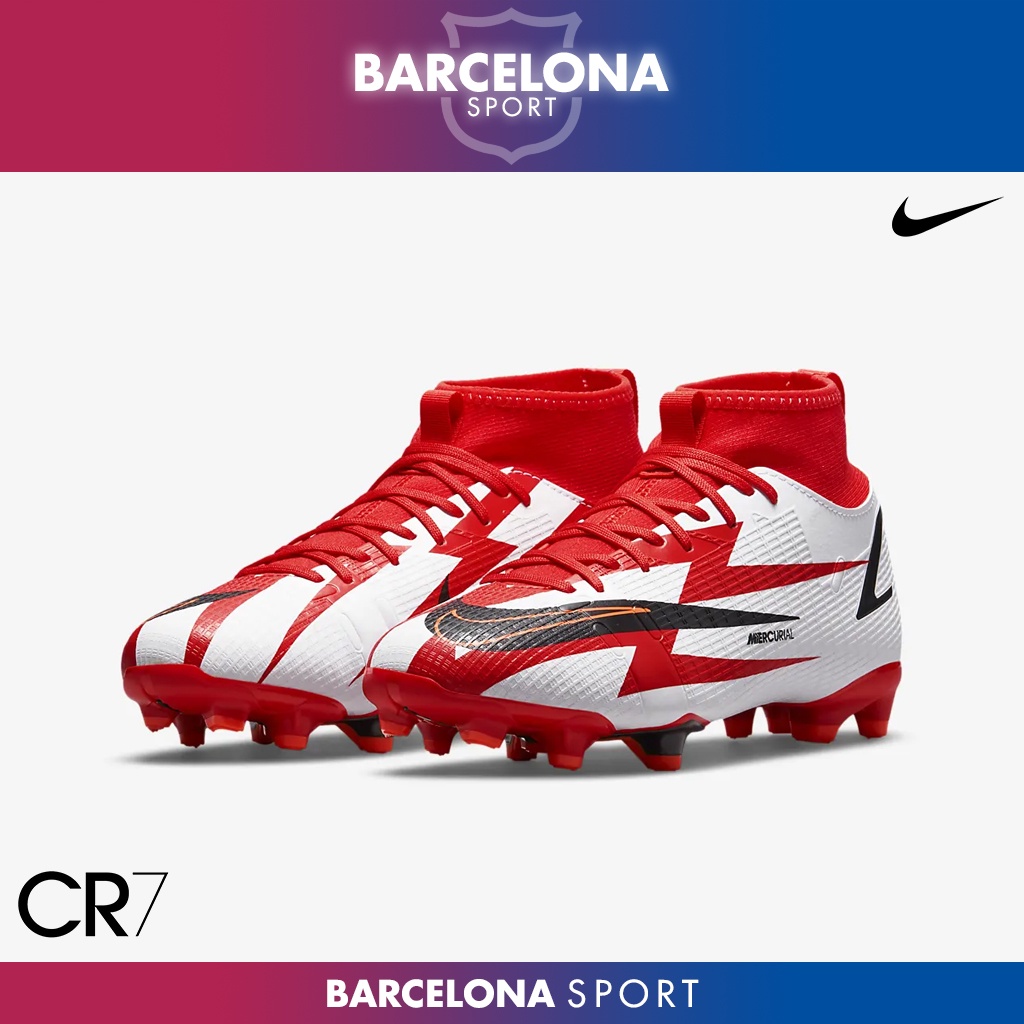 CRISTIANO RONALDO Jr Nike Mercurial Superfly 8 Academy CR7 FG MG Chile Red/Black/White - Sepatu Sepa