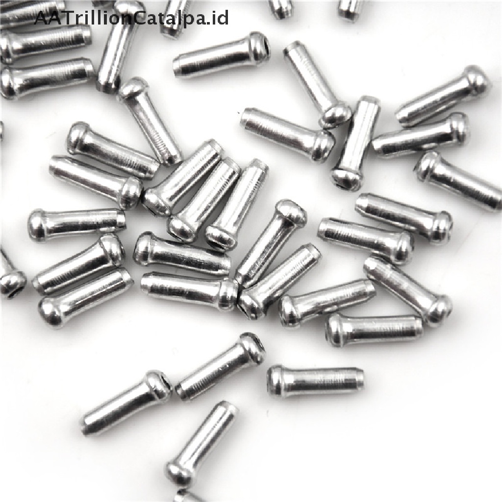 (AATrillionCatalpa) 100pcs Tutup Ujung Kabel Rem Sepeda Bahan Aluminum Warna Silver