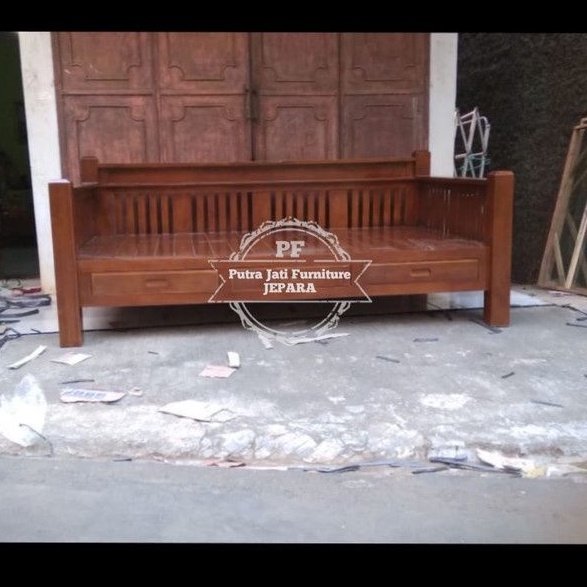 Bale Bale Bangku Kursi Daybed Kayu Jati Simpel Minimalis