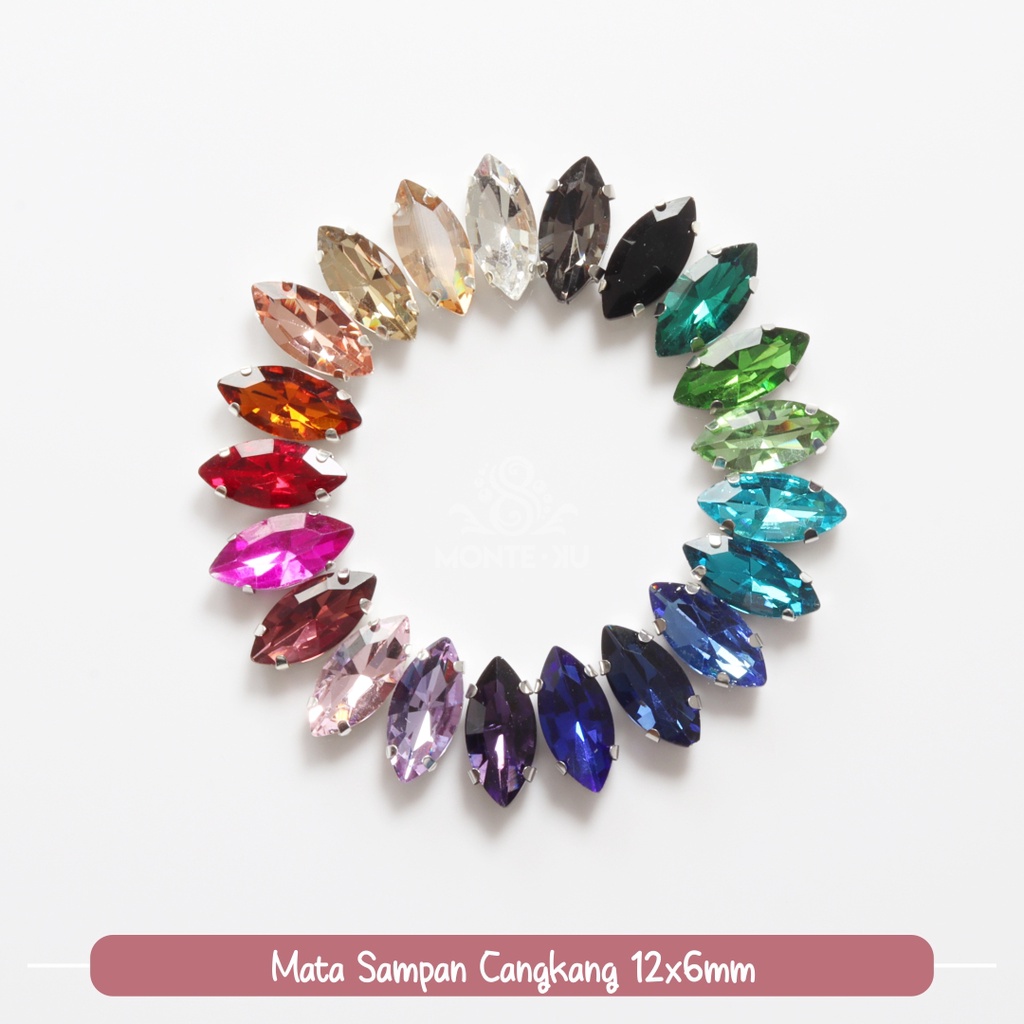 Monte Manik Mote Beads Borci Payet Mata Sampan Cangkang 12x6 Mata Kristal Kecil Besar Murah bisa GO 