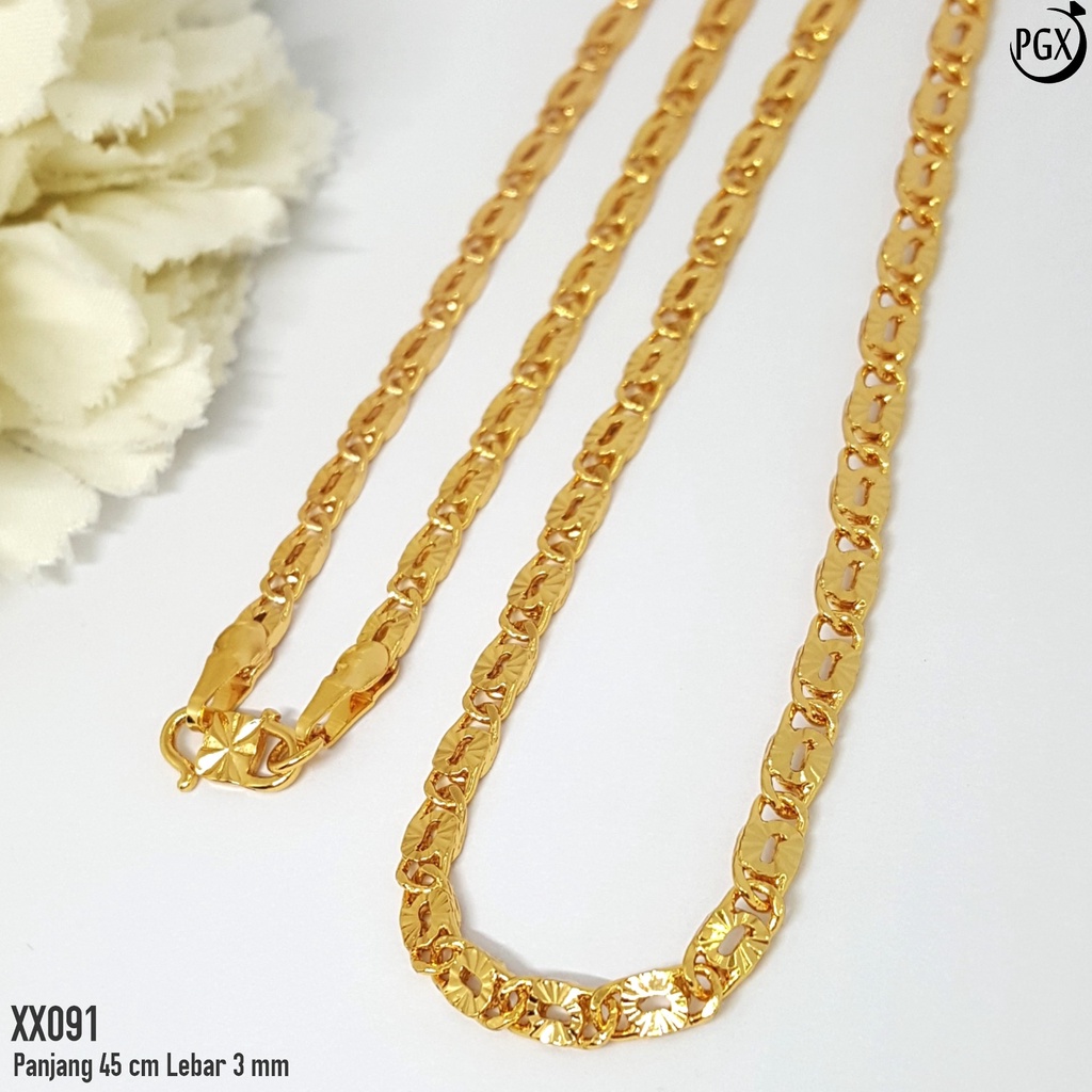 PGX Kalung Pria Wanita Xuping Perhiasan Lapis Emas Aksesoris Fashion Premium - XX091