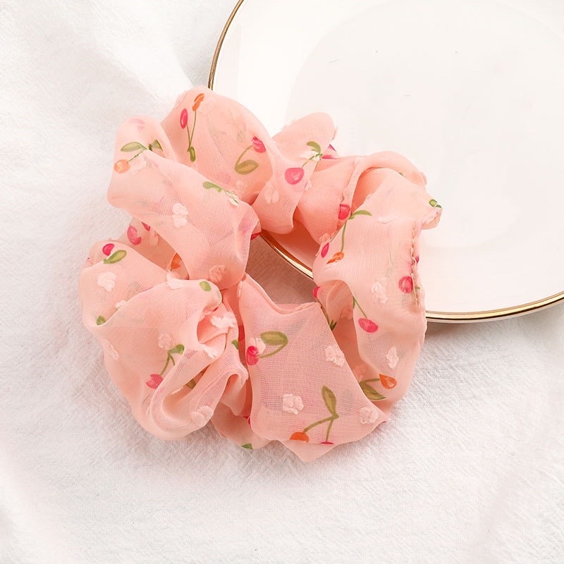 Scrunchie Ikat Karet Pretty Cherry