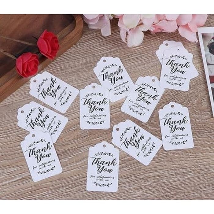 Paper Hang Tags - Rectangular &quot;Thank You for Celebrating&quot; (10pcs)