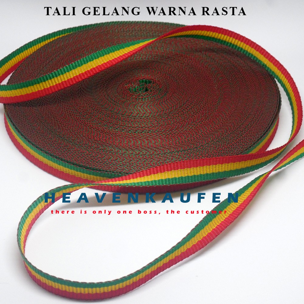 Tali Gelang/Lanyard Warna Rasta Meteran Lebar 1 cm