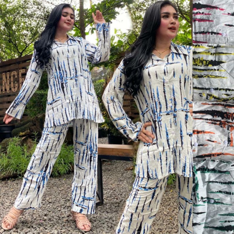 SETELAN CPLP TIEDYE BUSUI BUMIL ADEM CELANA PANJANG BAJU SANTAI BATIK PEKALONGAN VIRAL BARU 2020