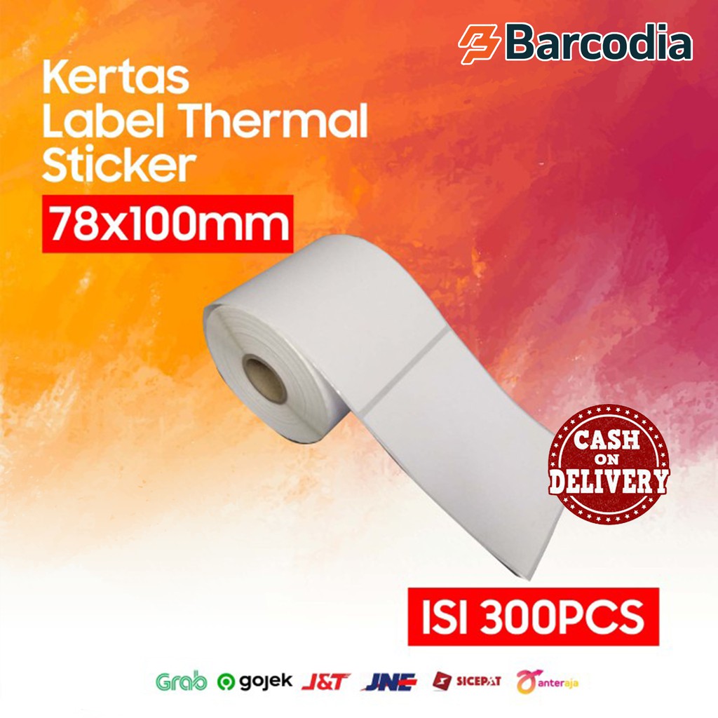 Kertas Label Barcode 80x100mm - Stiker Label Thermal 80mm - 300 PCS