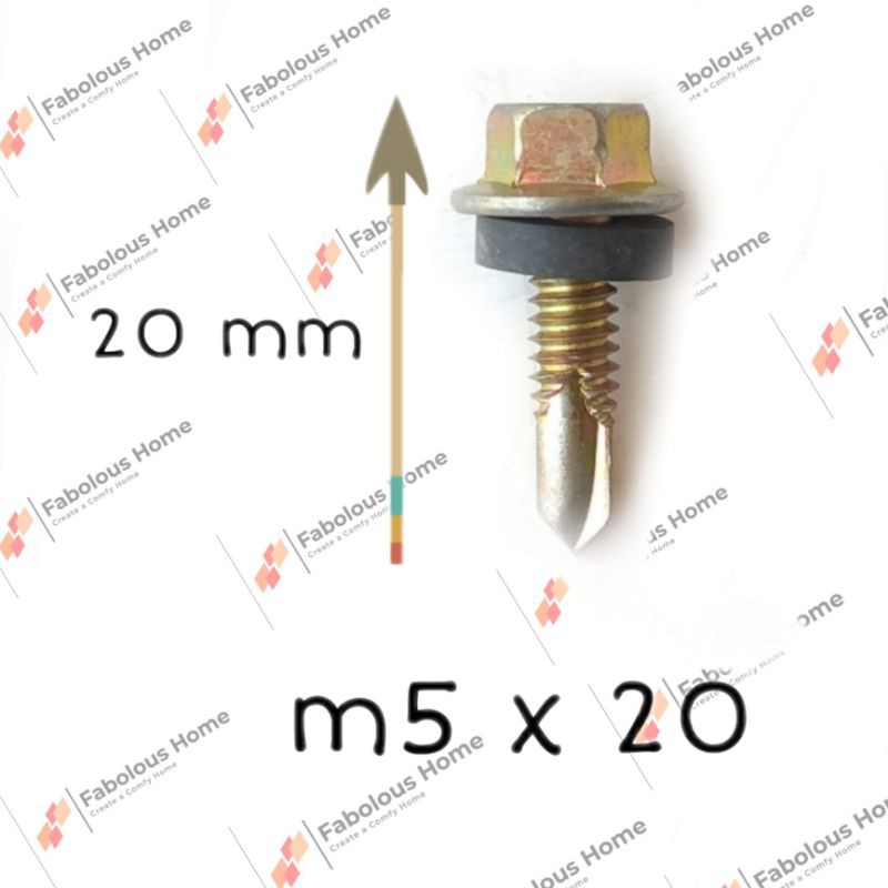 skrup baut roofing m5x20mm