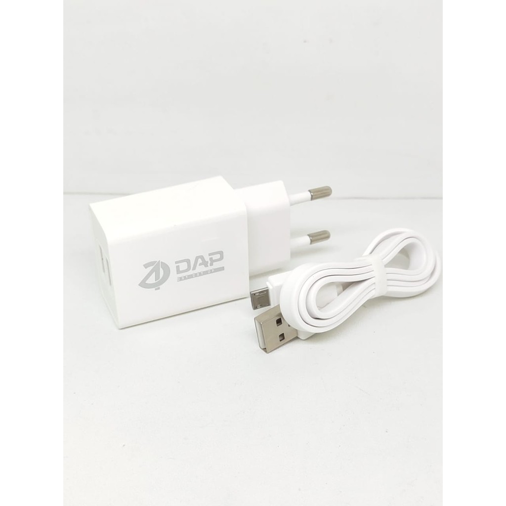 DAP D-A2 Travel Fast Charger 2 Port 2.4A 5V Include Data Cable Micro USB 60cm