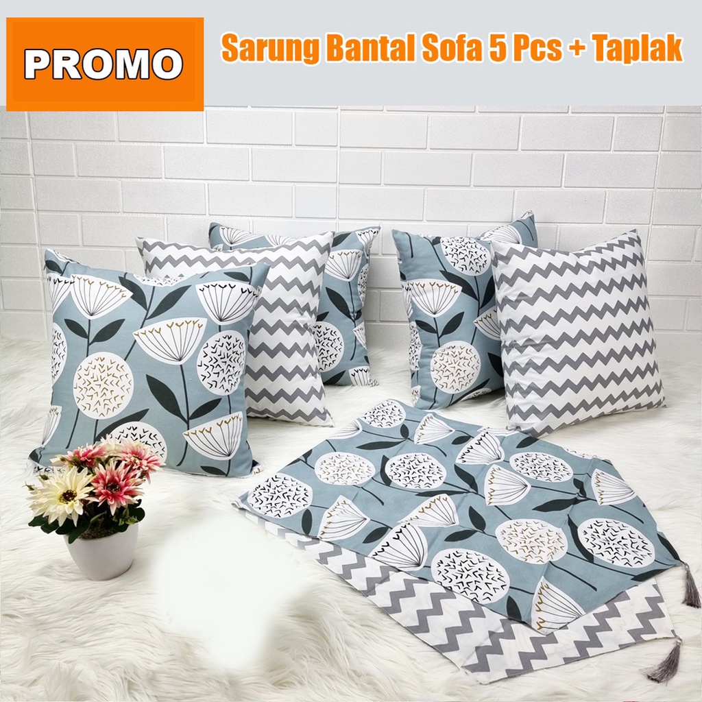 [✅COD] Sarung Bantal Kursi 40x40 Taplak Meja Tamu Sofa Minimalis Perlengkapan Rumah