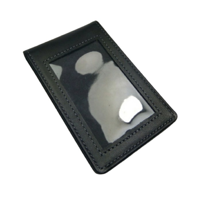 

READY Id Card Holder Name Tag Saku Magnet Selip Kulit Asli Genuine Leather - Hitam TERLARIS