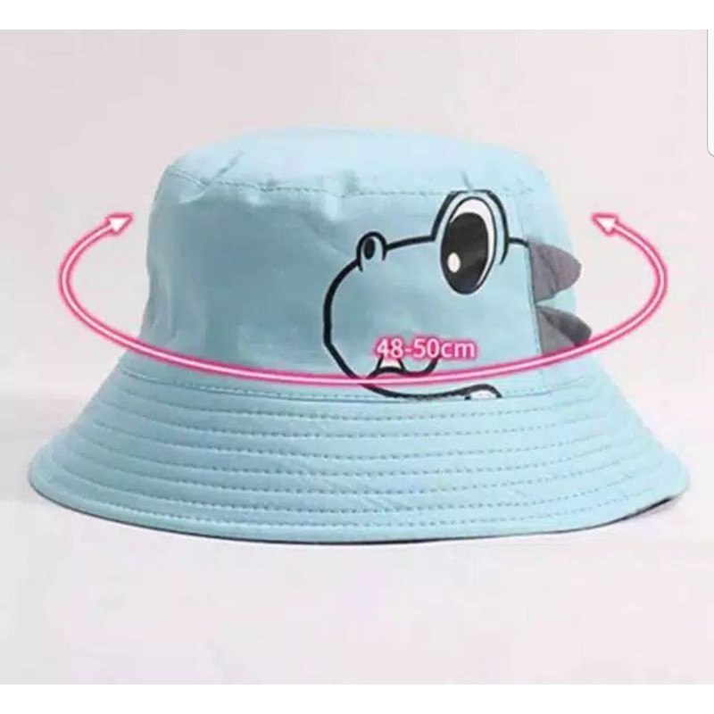 BUCKET HAT DINO USIA 1-8 TAHUN MODEL LUCU IMUT KUALITAS PREMIUM