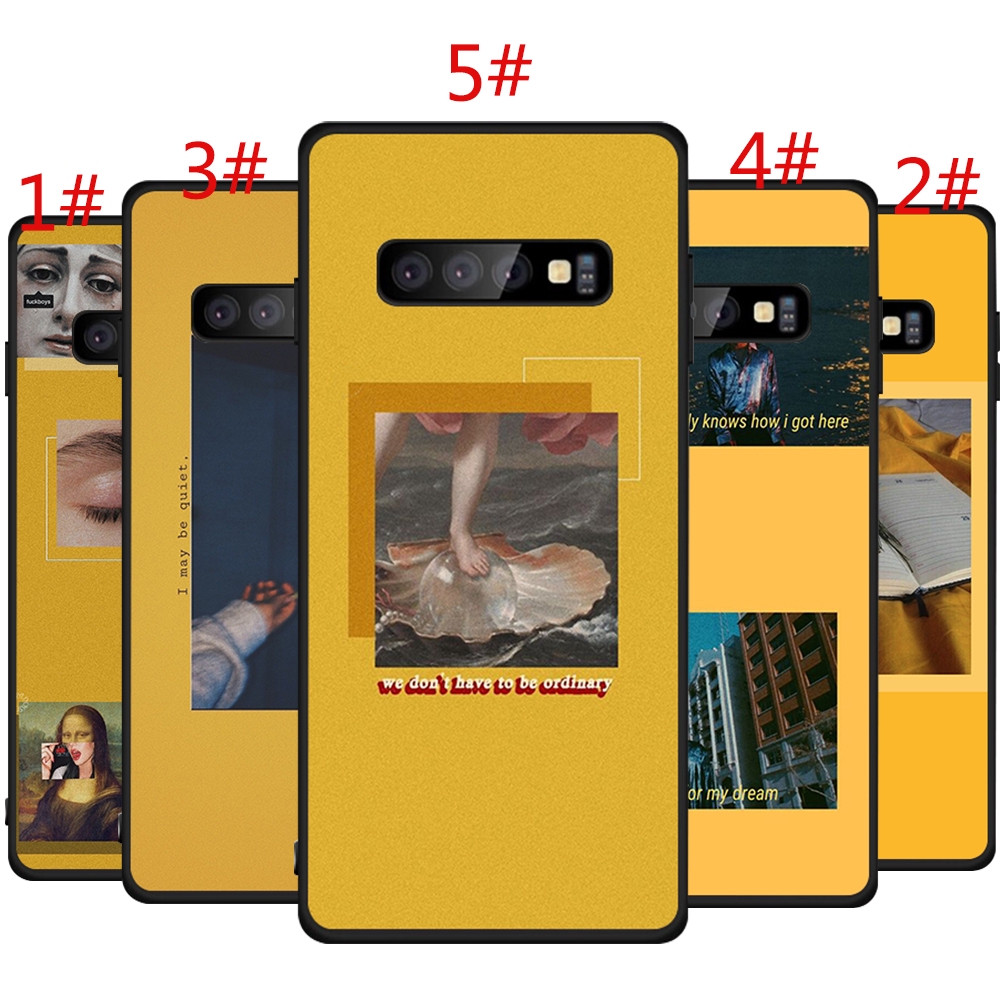 Soft Case Motif Ilustrasi Estetik Warna Kuning Untuk Samsung Galaxy A3 A5 A7 A8 A9 J6 A6 Plus Shopee Indonesia