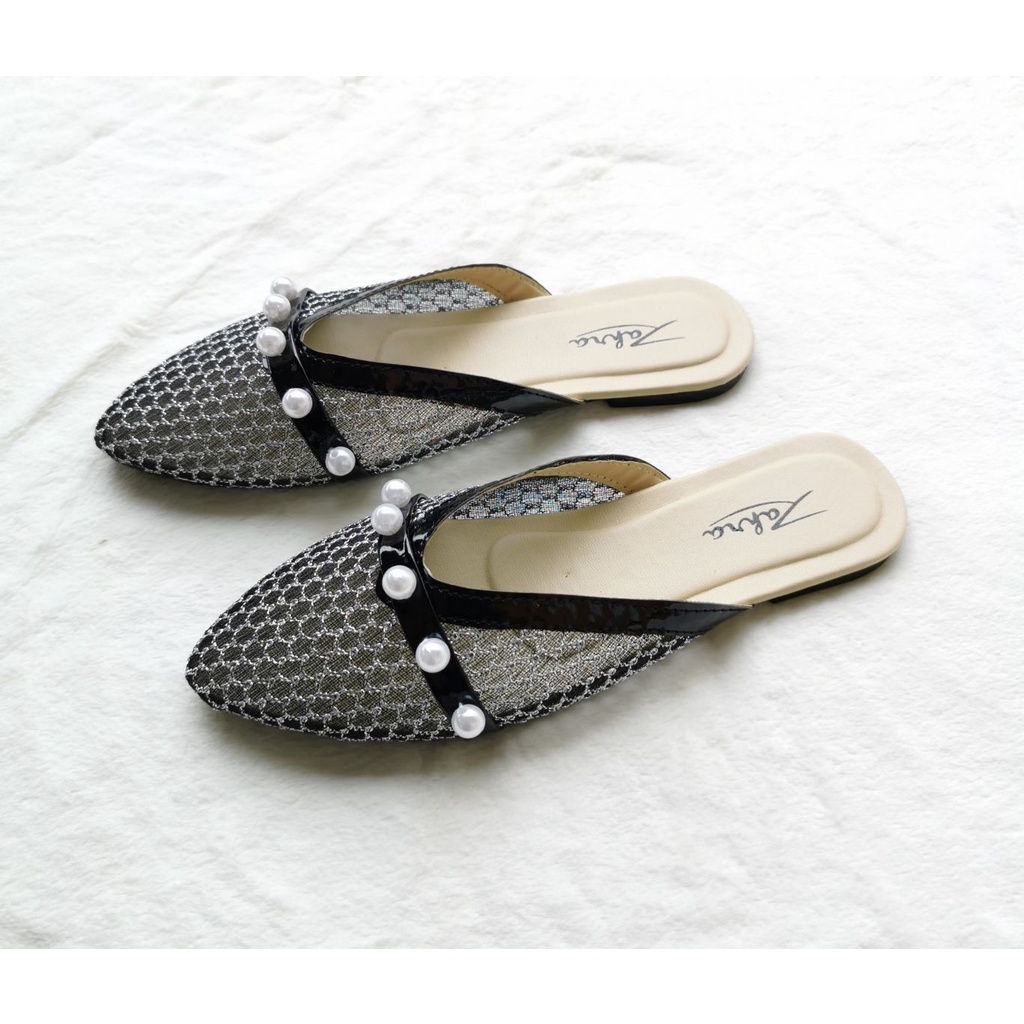 Arlaine- Berly selop wanita / sandal slop wanita / sandal brukat / sandal mutiara