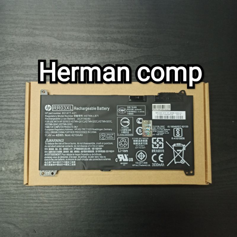 Original Baterai Hp HSTNN-PB6W, HSTNN-LB7I, HSTNN-UB7C, HSTNN-Q01C, HSTNN-Q02C, HSTNN-Q03C, HSTNN-Q04C, HSTNN-Q06C