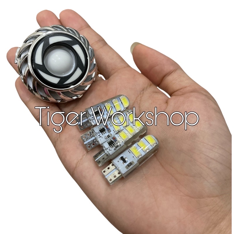 Paket Lampu Motor Lampu Stop Projie Running Plus 4pcs Sen Jelly Kedip/Flash-Putih