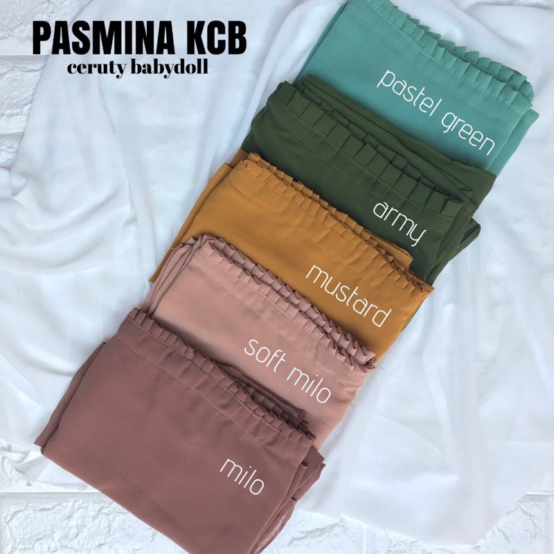 PASMINA TALI KCB CERUTY BABYDOLL / HIJAB JILBAB PASHMINA LIPIT INSTAN TERMURAH