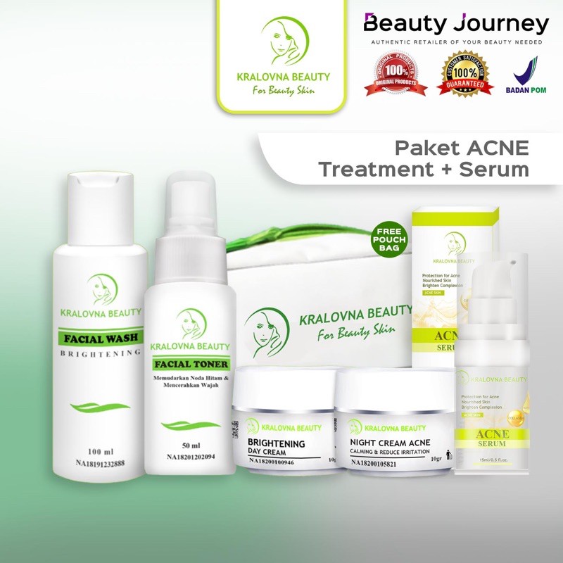 Skincare Acne Paket Serum Jerawat Bopeng BPOM Untuk Wajah Bernanah Berat Parah Kralovna Beauty BSC