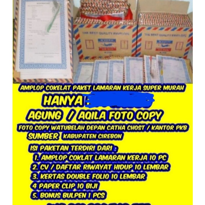 

paket lamaran kerja amplop coklat murah