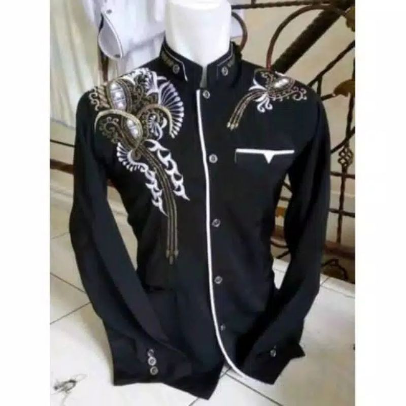 JASKO BORDIR | JASKOKO PRIA DEWASA | JAS KOKO PREMIUM | JASKO MODERN  - HITAM LIS PUTIH
