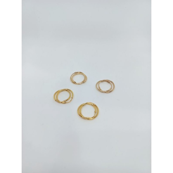 anting perak asli925 lapis mas model gipsi polos / anting ring polos/ anting perak dewasa dan anak