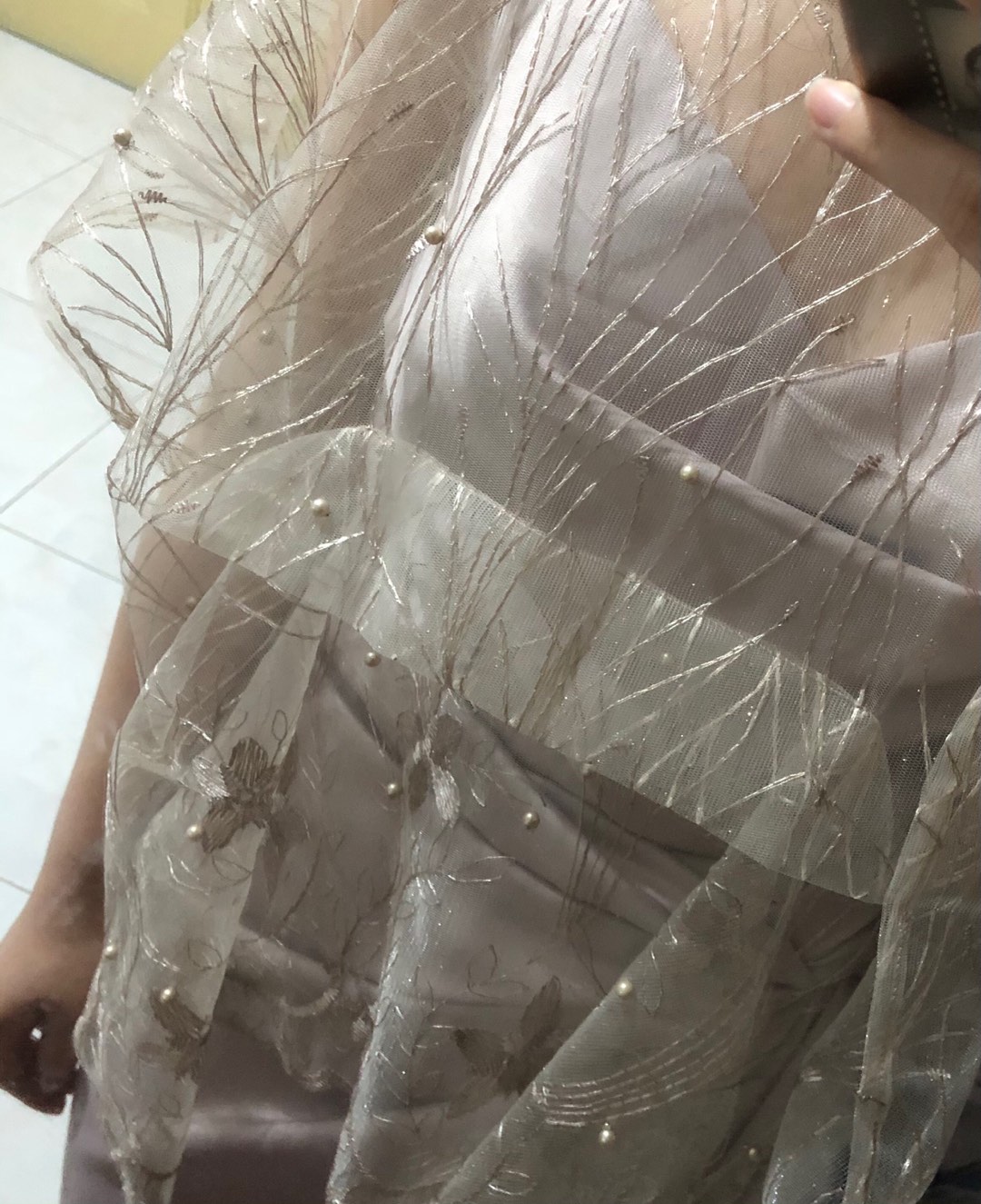 Outer Pearl Mutiara Daisy / Cape Pearl Daisy / Cape Tile Daisy Mutiara / Kebaya Tulle Tile Daisy