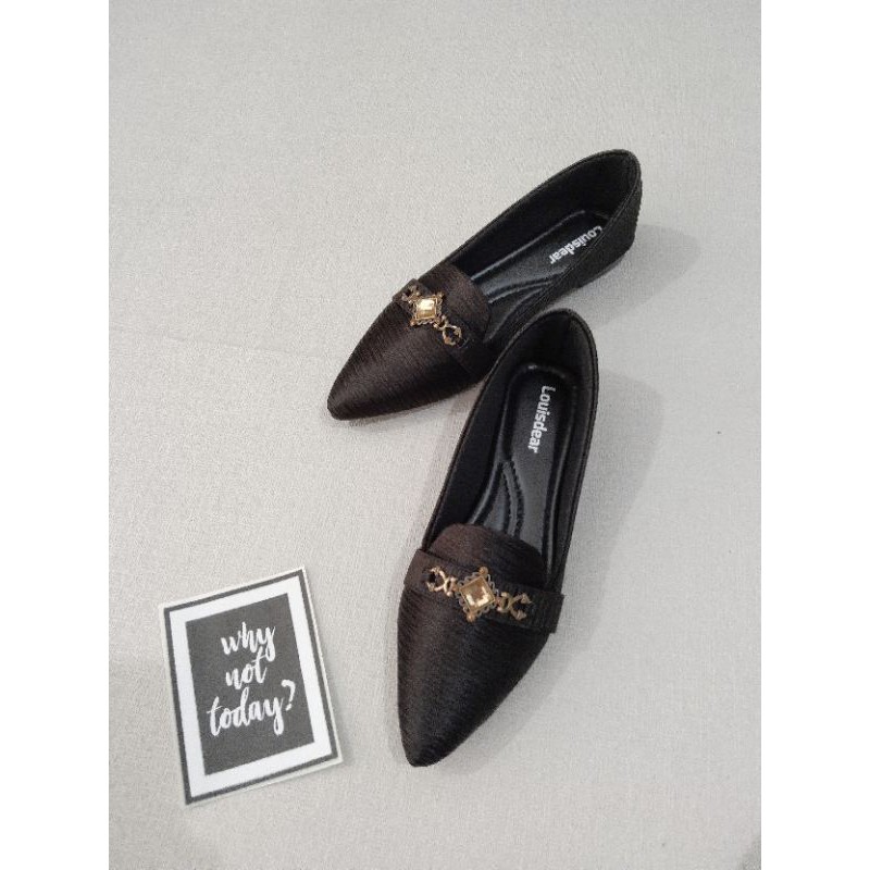 LOUISDEAR sepatu flat shoes bahan satin B5