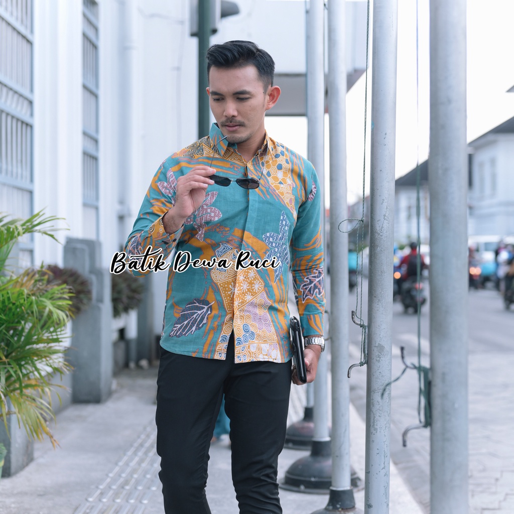 Batik Pria Premium GODONG HIJAU Full Furing High Quality
