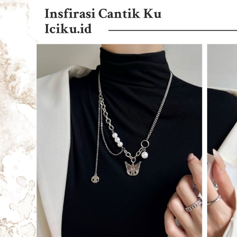 Kalung Silver Rantai Panjang Necklace Panjang Aksesories Outfit