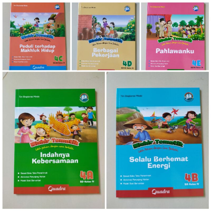 ORI satu paket buku mahir tematik K13 Quadra kelas 4 ABCDE semester 1