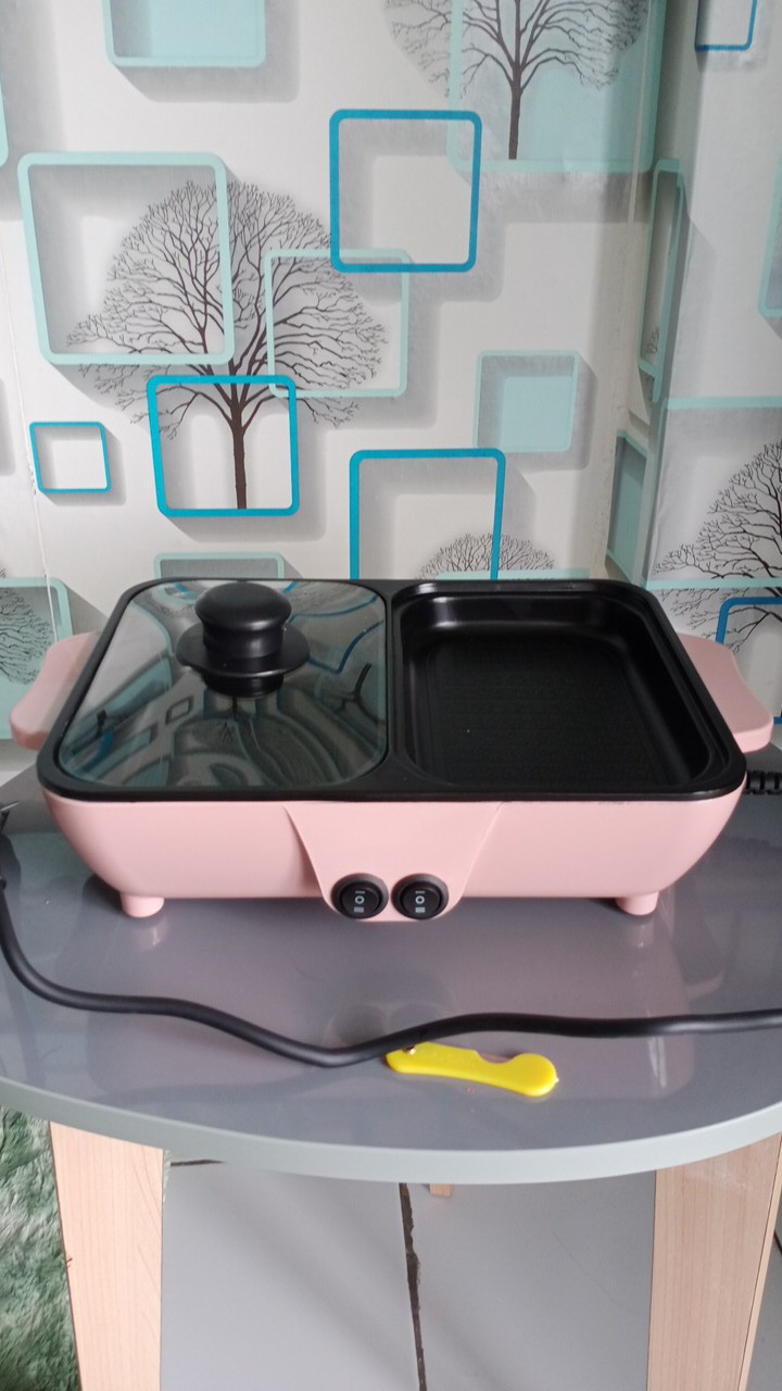 [ Cod ] Mini Electric Hotpot / Steamboat & Grill Pan / Bbq / Shabu Elektrik & Panci Elektrik