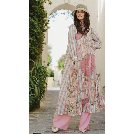 BUTTONSCARVES BENANG JARUM the chain la Bella cotton shirt dress  dusty pink