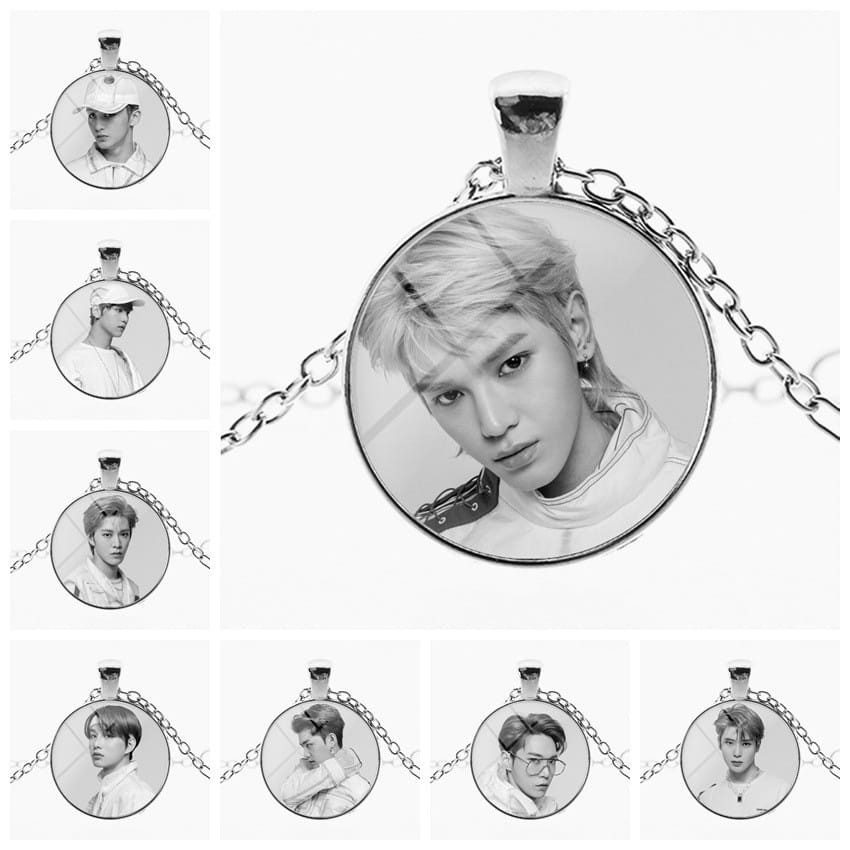 Kalung NCT 127 Kalung Foto NCT Taeyong Haechan Stainless Steel untuk Pria / Wanita