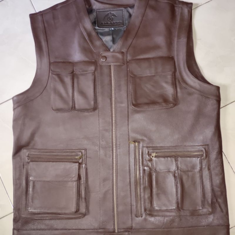 jaket rompi kulit asli garut