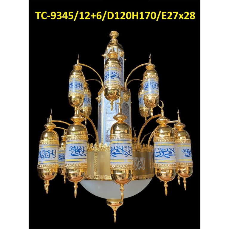 LAMPU HIAS GANTUNG RUANG MASJID ALA TURKI 6645 12+6