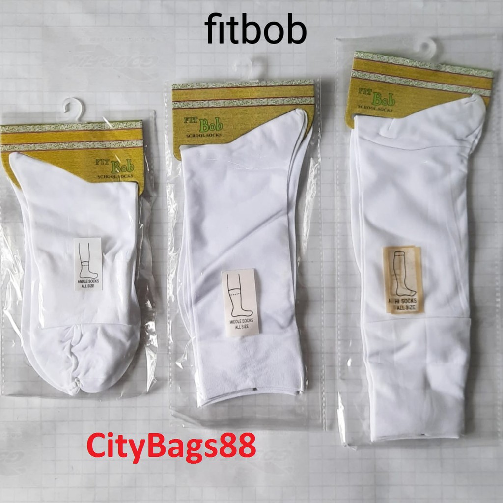 CityBags-Stocking  KAOS KAKI FORMAL FIT BOB hitam putih cream