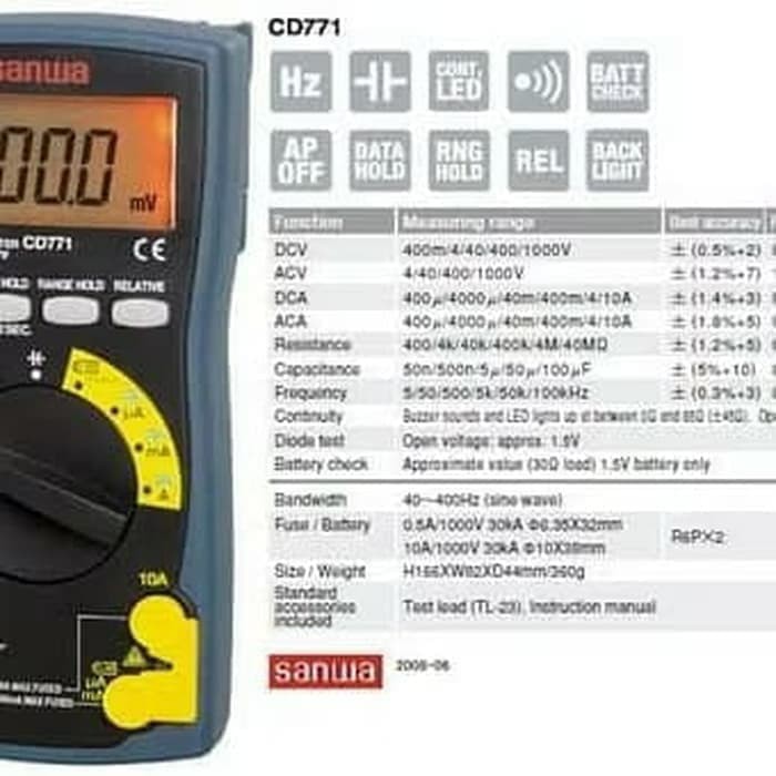 digital multitester / digital multimeter SANWA CD771 ORIGINAL