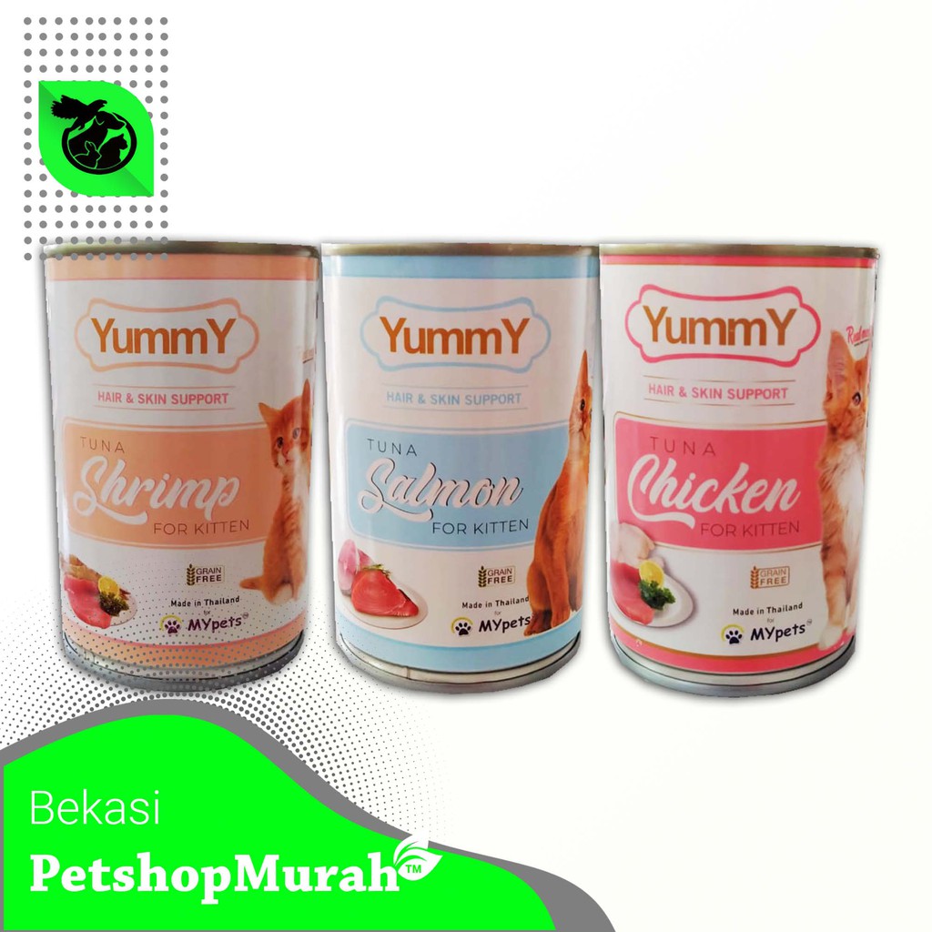 Makanan Kucing Yummy Kitten Kaleng 400gr Wet Food Yummy Can 400 Gram